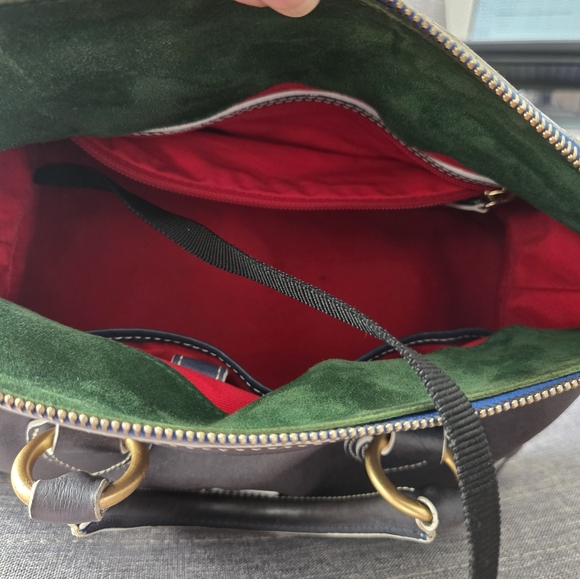 Dooney & Bourke Savannal Leather Satchel - Dark Navy - Picture 11 of 13